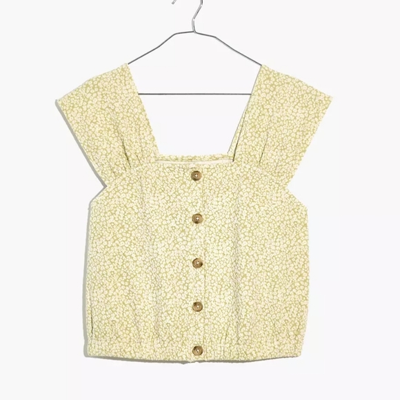 Madewell Floral Jacquard Button-Front Top - Picture 4 of 10